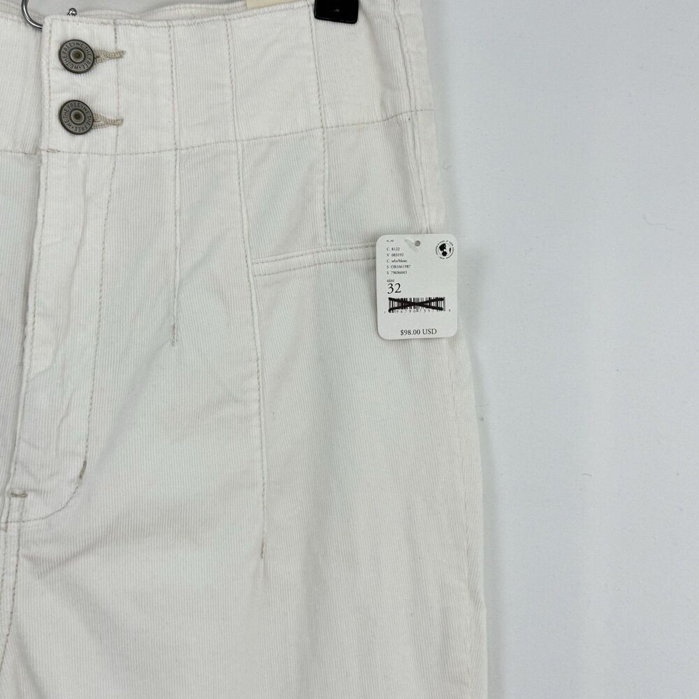 NWT We The Free People Size 32 Jayde Cord Flare Jeans High Rise Stretch White - Picture 13 of 16